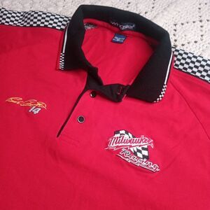 Vtg Rick Crawford #14 Milwaukee Racing Swingster Embroidered Polo Shirt Mens XL